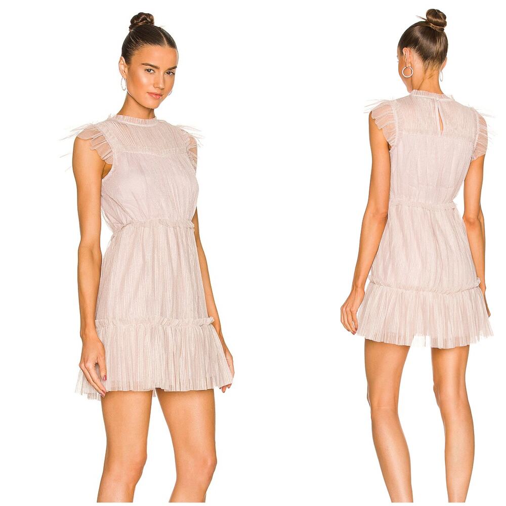 All SAINTS $189 Women's Perri Dress in Metallic Nude Pink Size 8